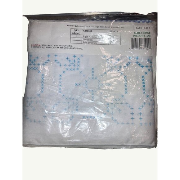 Jack Dempsey Needle Art Pillowcases Embroidery Kit Posie Garden Standard Size - Picture 6 of 7